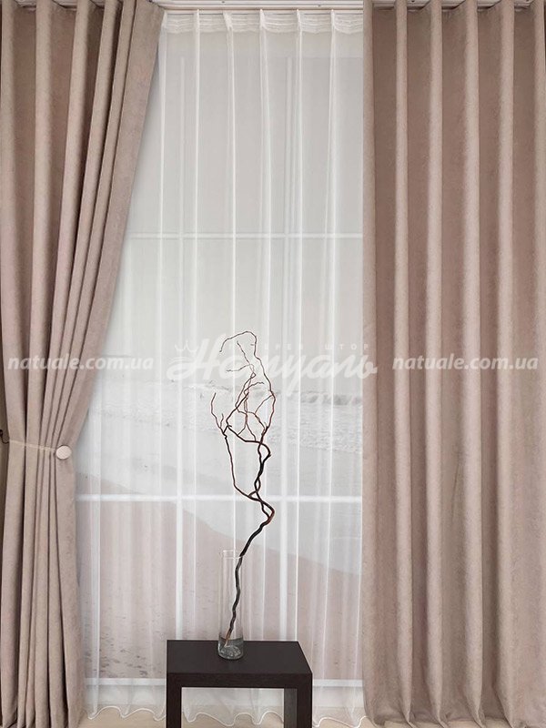 Шторы на метраж микровелюр Лофт латте