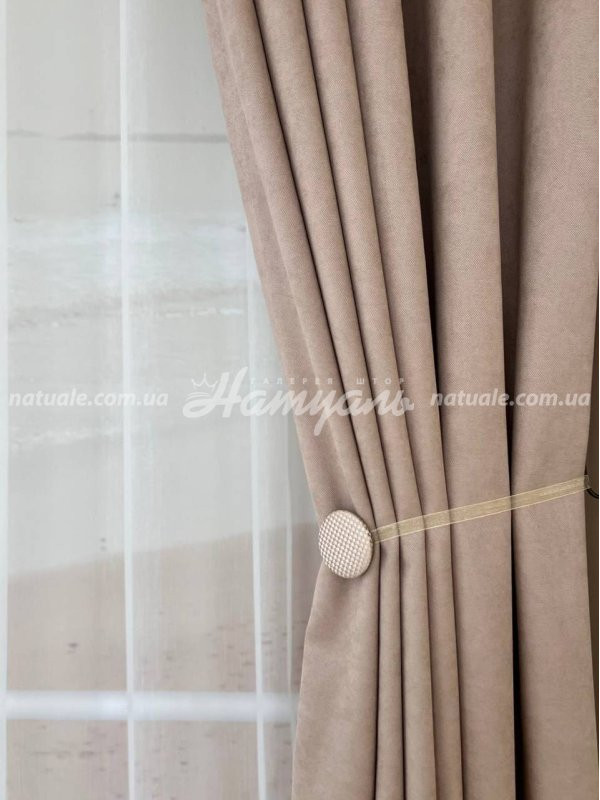 Шторы на метраж микровелюр Лофт латте