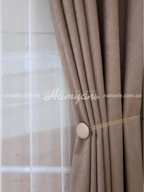 Штора на метраж микровелюр Лофт какао