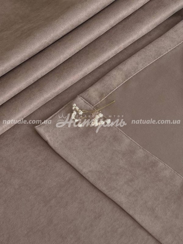 Штора на метраж микровелюр Лофт какао