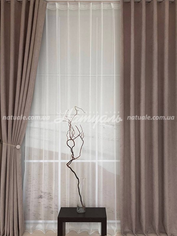 Штора на метраж микровелюр Лофт какао