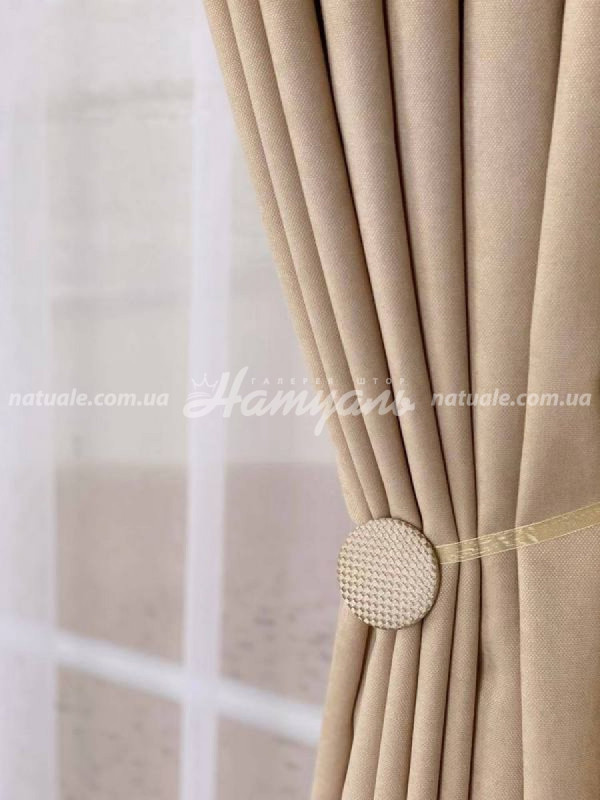 Шторы на метраж микровелюр Лофт крем