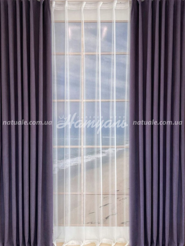 Шторы на метраж микровелюр Калифорния черничные