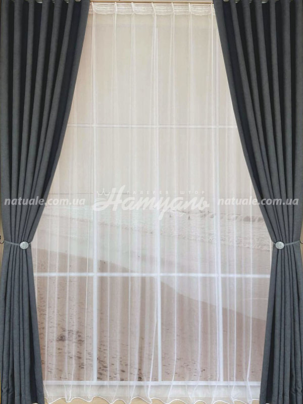 Шторы на метраж микровелюр Лофт графит