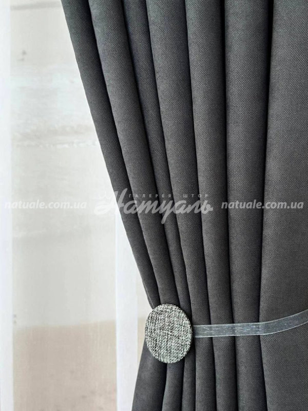 Шторы на метраж микровелюр Лофт графит