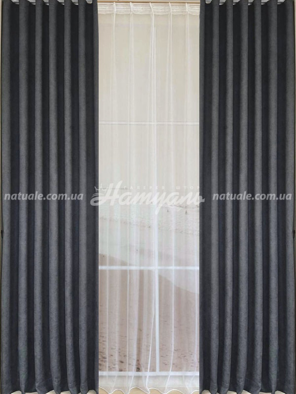 Шторы на метраж микровелюр Лофт графит