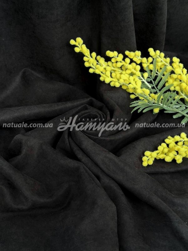 Шторы на метраж микровелюр Лофт черные