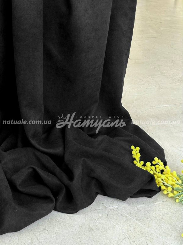 Шторы на метраж микровелюр Лофт черные