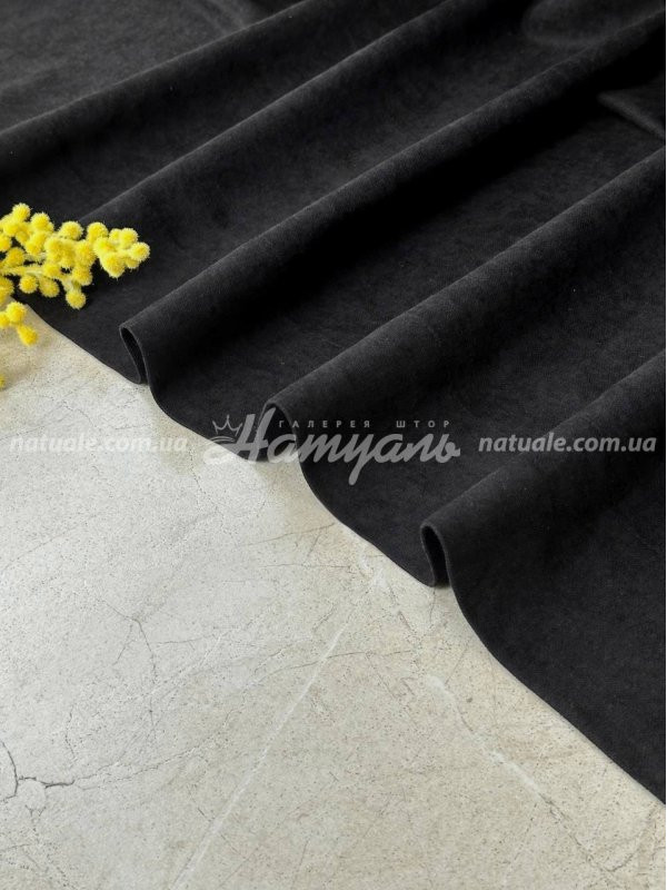 Шторы на метраж микровелюр Лофт черные
