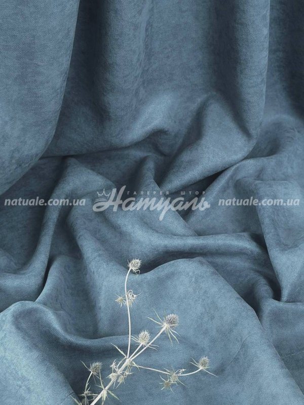 Шторы на метраж микровелюр Лофт джинсовые