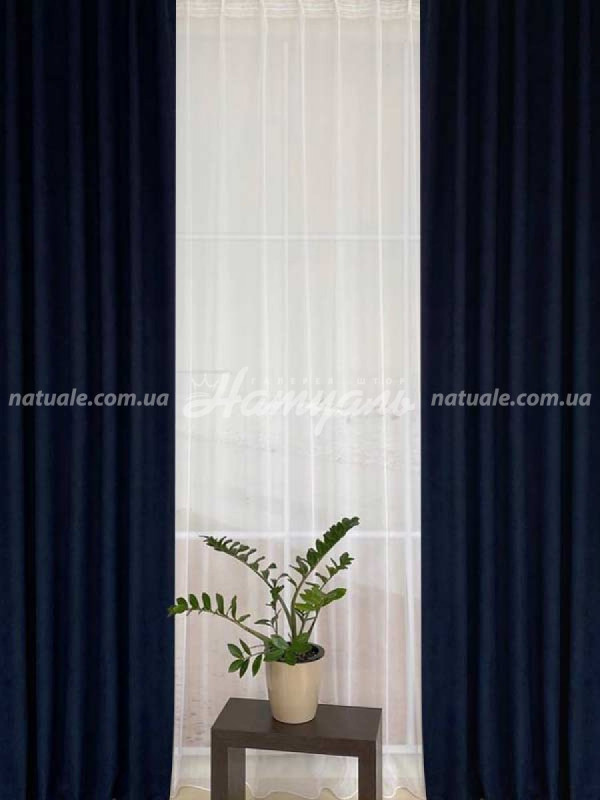 Шторы на метраж микровелюр Лофт сапфировые