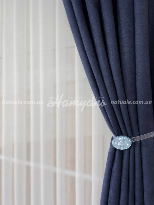 Шторы на метраж микровелюр Лофт синие