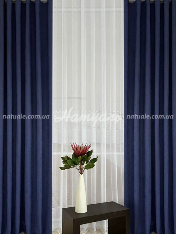 Шторы на метраж микровелюр Лофт синие