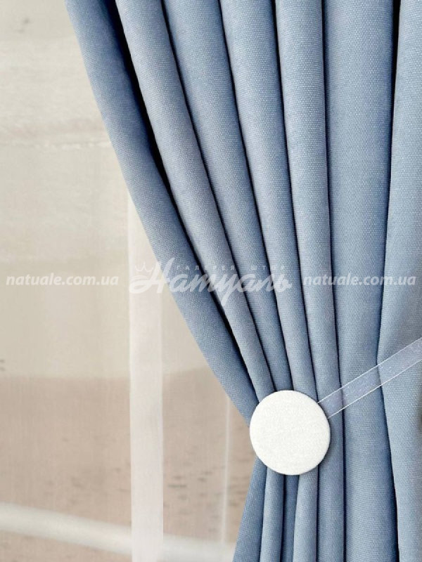 Шторы на метраж микровелюр Лофт голубые