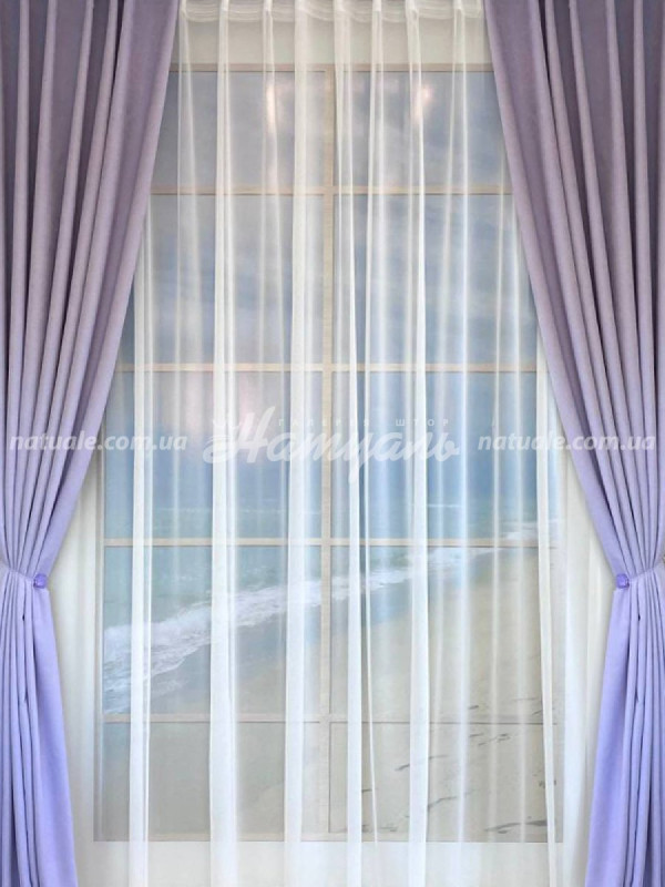 Шторы на метраж микровелюр Лофт сиреневые