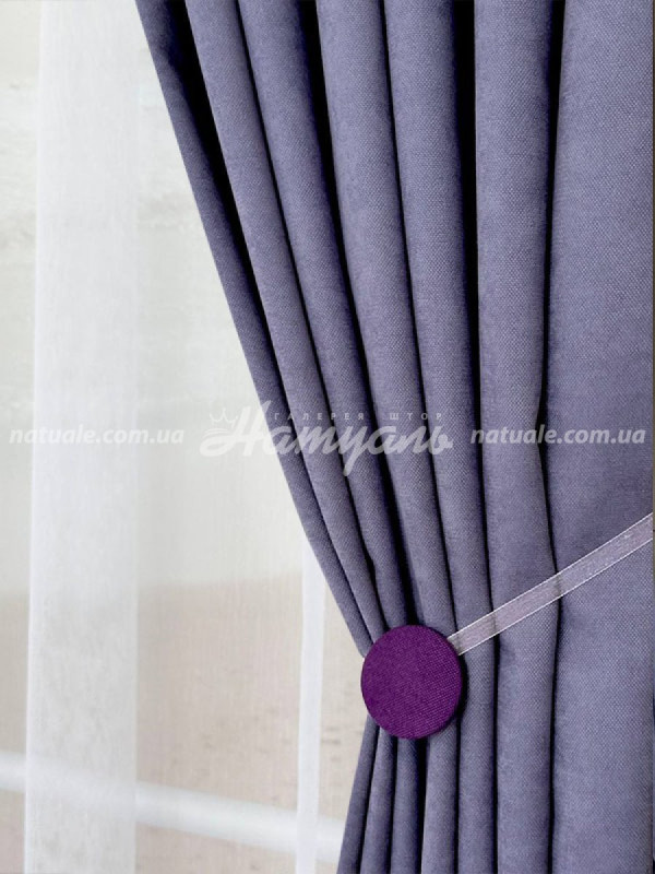 Шторы на метраж микровелюр Лофт лавандовые
