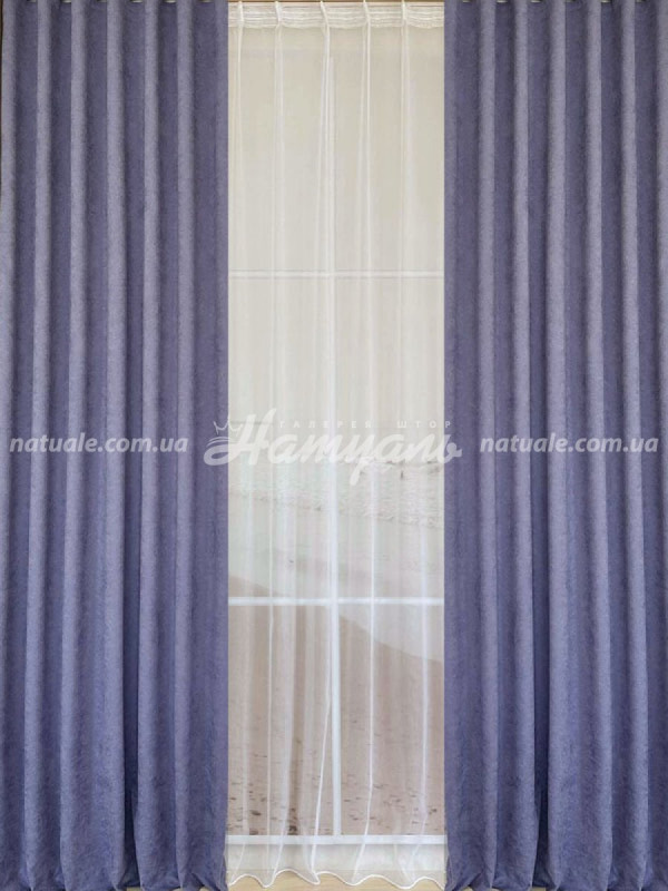 Шторы на метраж микровелюр Лофт лавандовые