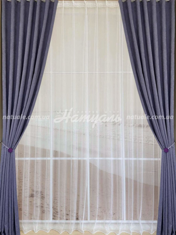 Шторы на метраж микровелюр Лофт лавандовые