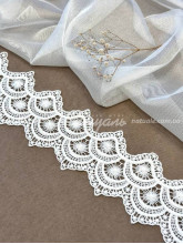 Кружево для штор и тюля Наоми лен 100 мм белое