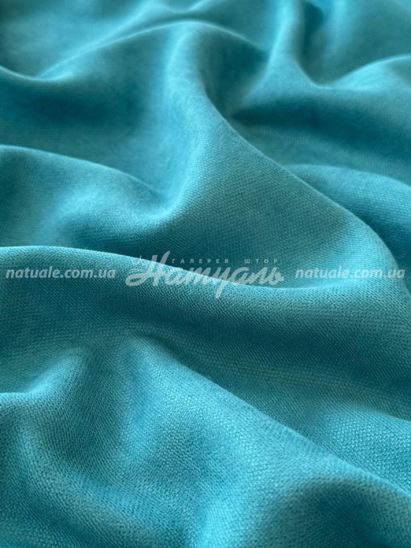 Шторы на метраж микровелюр Лофт бирюзовые