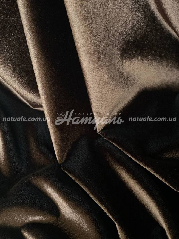 Шторы на метраж бархат Королевский темный шоколад