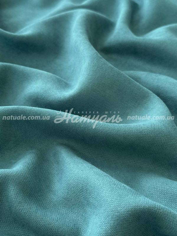 Шторы на метраж микровелюр Лофт морская волна