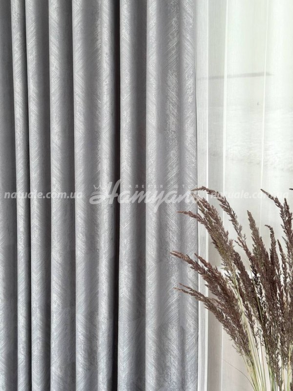 Шторы на метраж жаккард Швеция серые