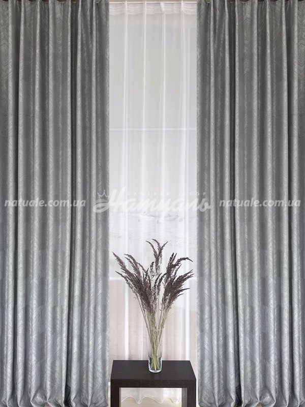 Шторы на метраж жаккард Швеция серые