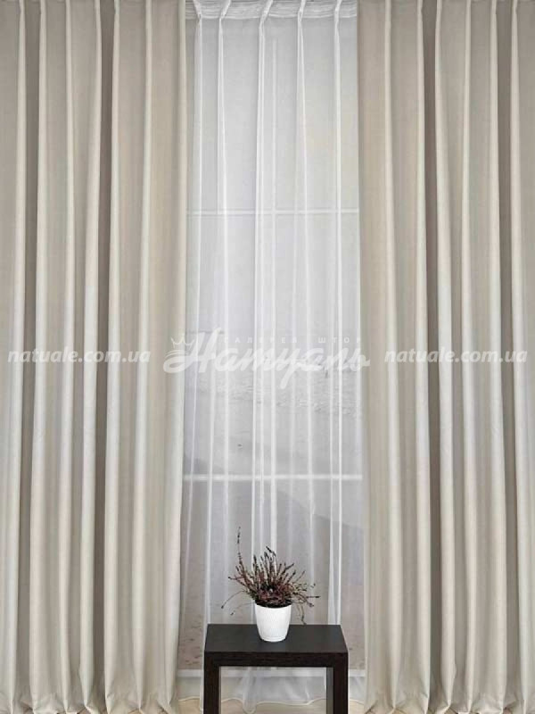 Шторы на метраж меланж Люксембург овсяные