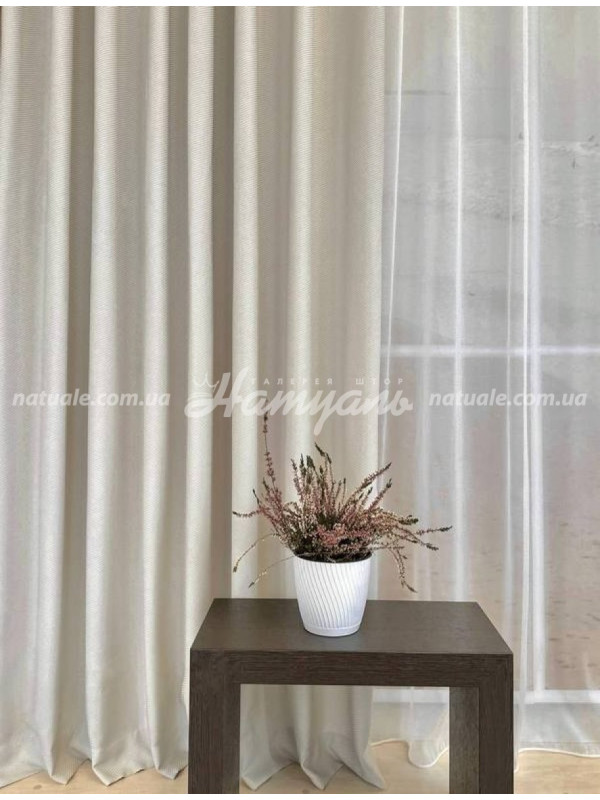 Шторы на метраж меланж Люксембург овсяные