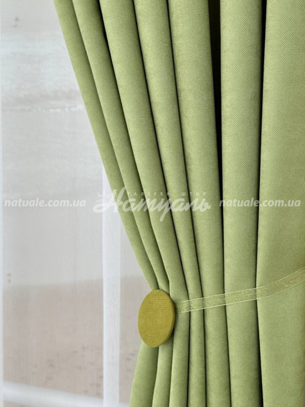 Шторы на метраж микровелюр Лофт гороховые