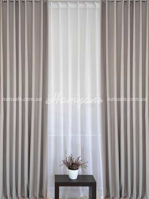 Шторы на метраж меланж Люксембург какао