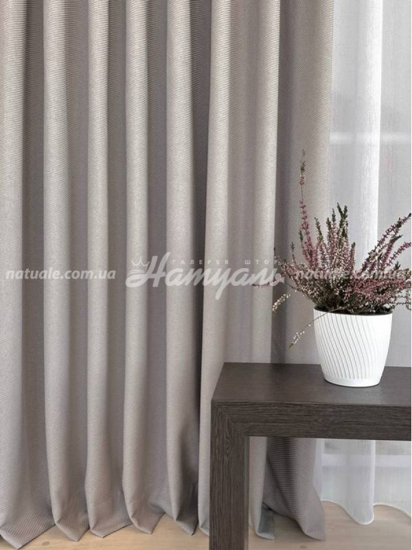 Шторы на метраж меланж Люксембург какао