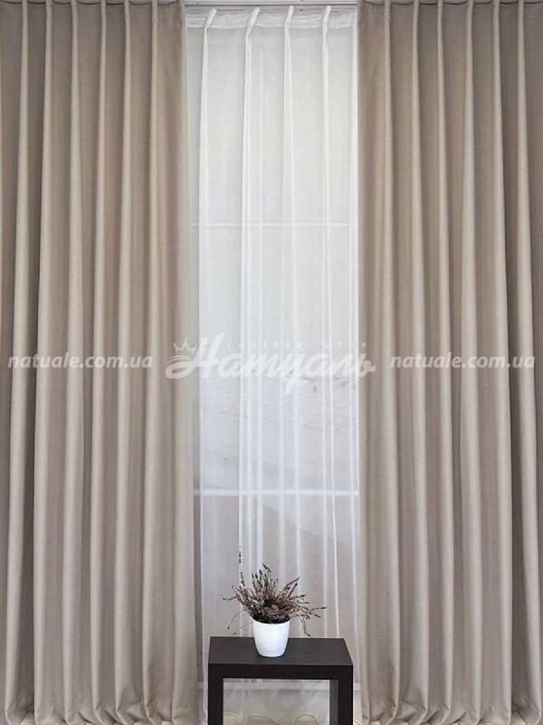 Шторы на метраж меланж Люксембург латте