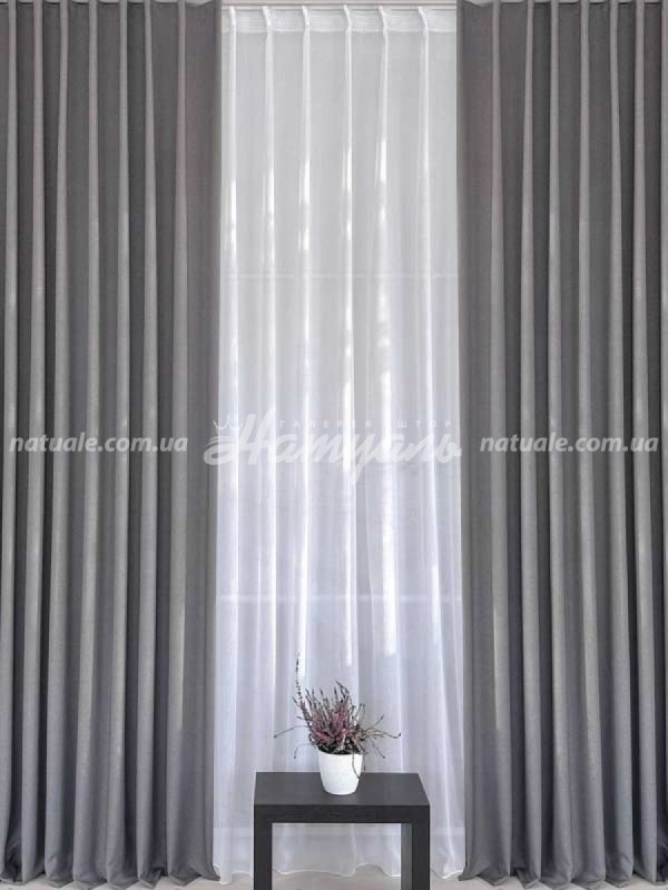 Шторы на метраж  меланж Люксембург серые