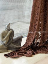 Шторы на метраж бархат Бонди Дамаск шоколадный трюфель