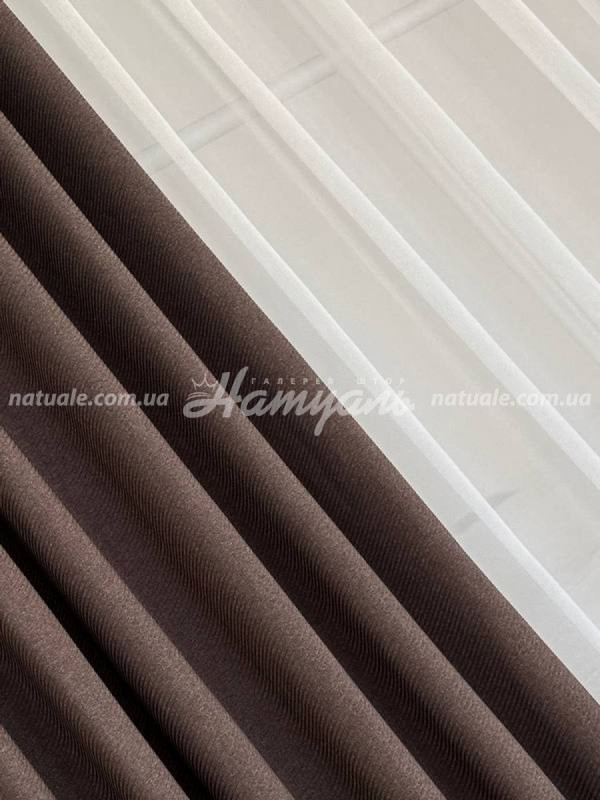 Шторы на метраж меланж Люксембург молочный шоколад