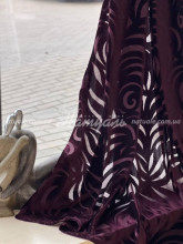 Шторы на метраж бархат Бонди Тропик темная вишня