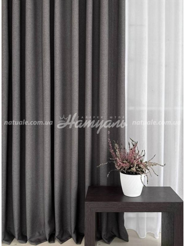 Шторы на метраж меланж Люксембург торфяные
