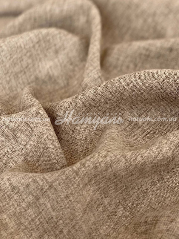 Шторы на метраж лен Марго зеленый песок