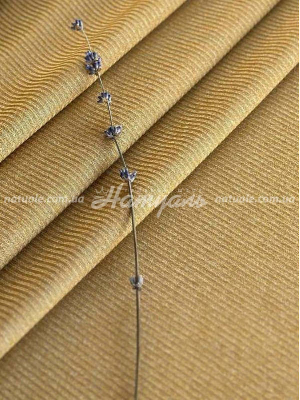 Шторы на метраж меланж Люксембург горчичные