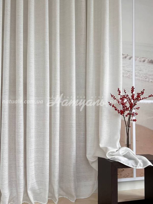 Гардины на метраж лен Данхил молочные