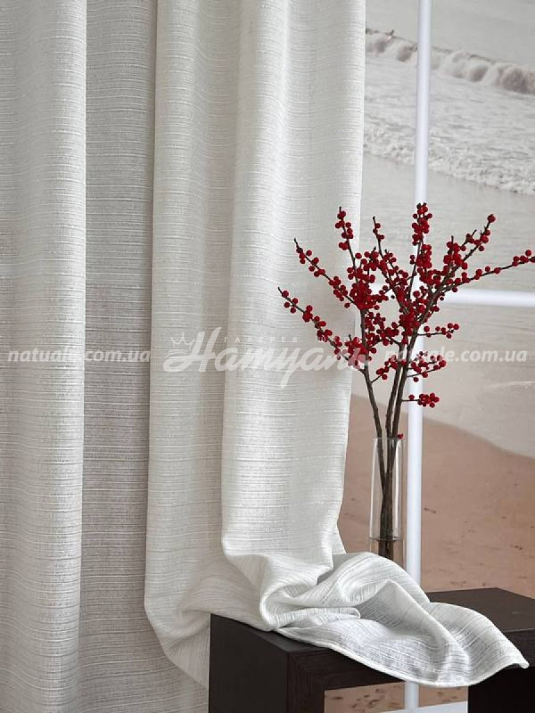 Гардины на метраж лен Данхил молочные