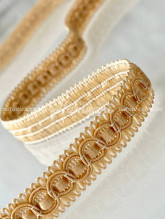 Тесьма для штор и тюля Рут 13 мм песочная