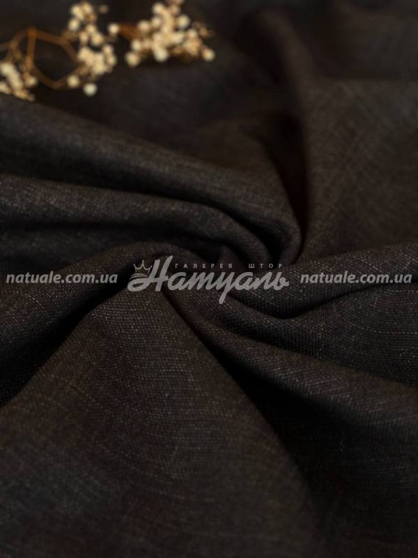 Штора на метраж Лен Сиетл антрацит