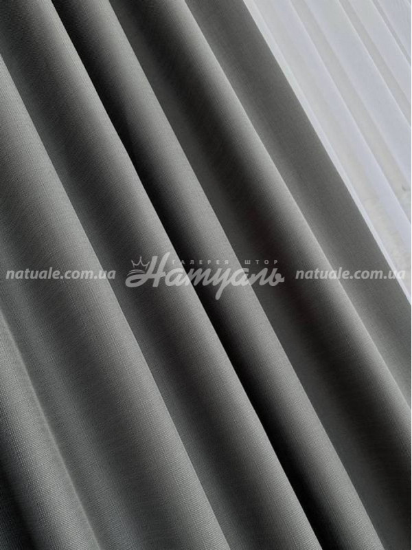 Шторы на метраж лен Сиетл графит