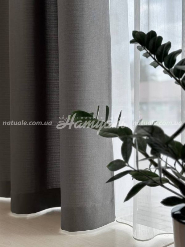 Шторы на метраж лен Сиетл графит