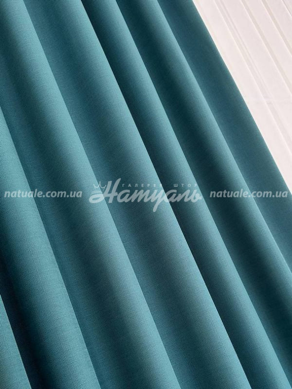Шторы на метраж лен Сиетл изумрудные