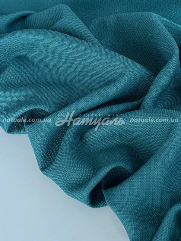 Шторы на метраж лен Сиетл изумрудные