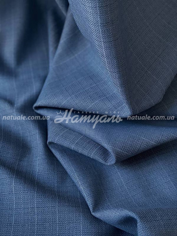 Шторы на метраж Лен Непал синие